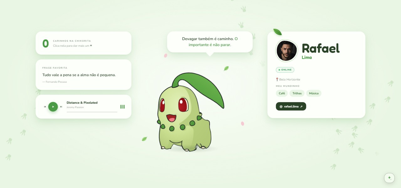 Xatspace Chikorita no computador, cor original